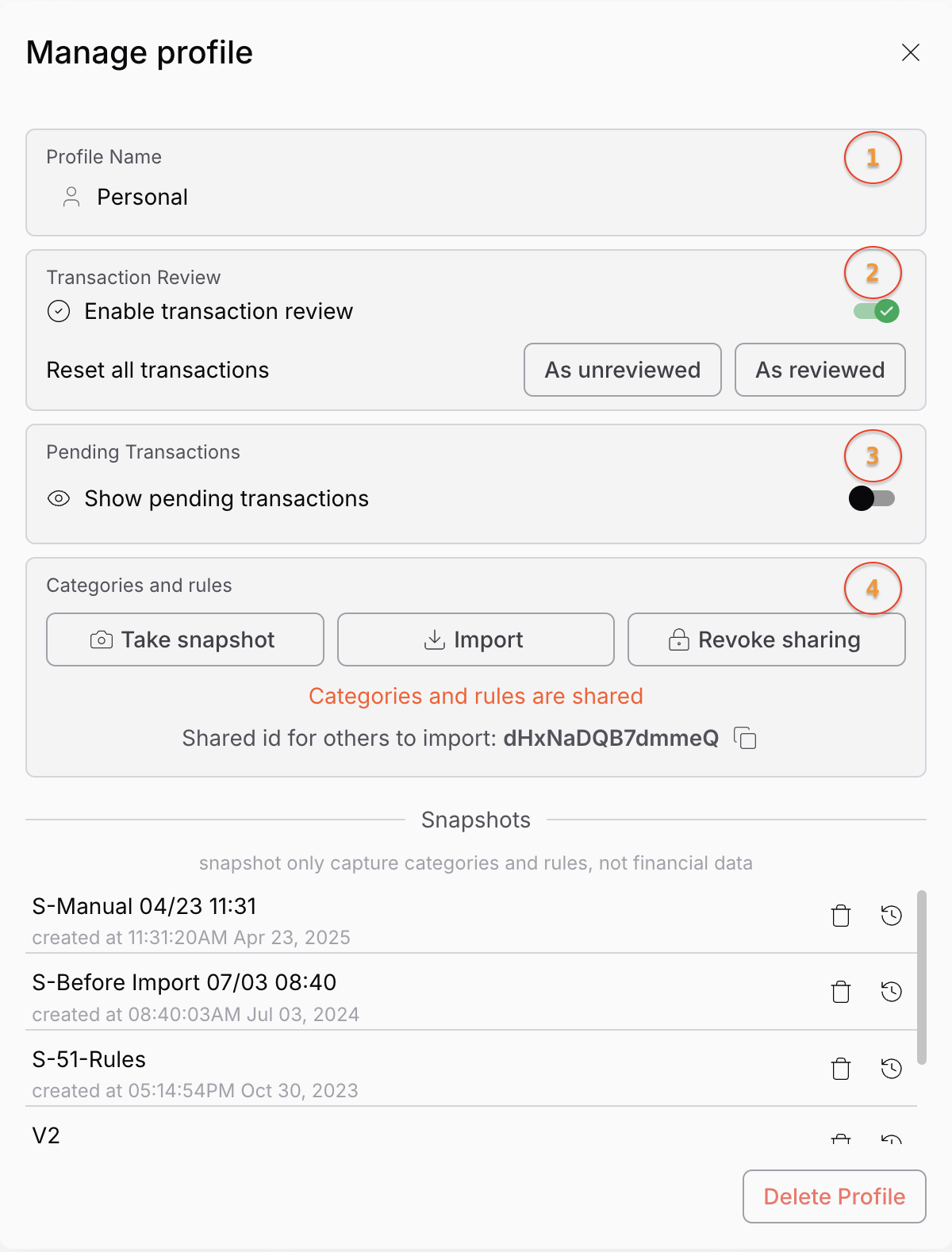 Profile Settings