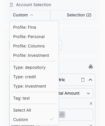 Account Selection Component