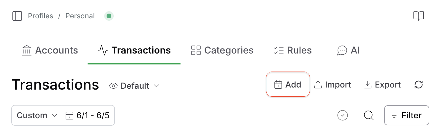 Add Transaction